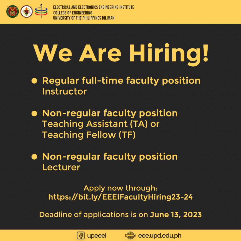 EEEI Now Hiring For Faculty Positions For 1st Sem AY 2023 2024   Hiring2023 2024 1024x1024 